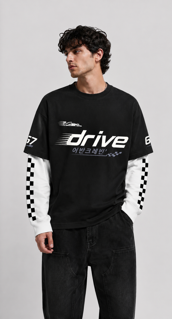 Drive Black/White full Sleeves t shirt