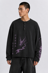 Shadow Dragon Waffle Henley T-Shirt