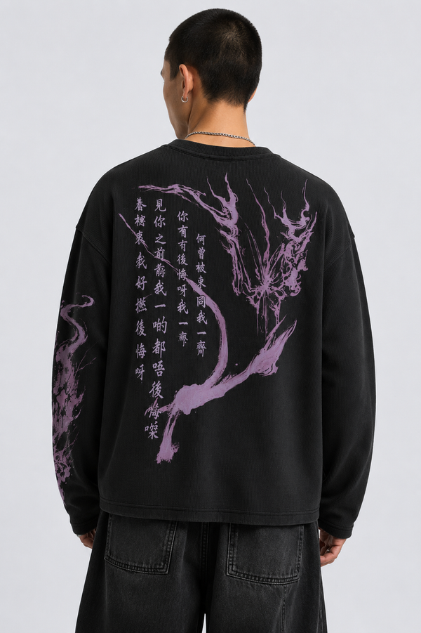Shadow Dragon Waffle Henley T-Shirt
