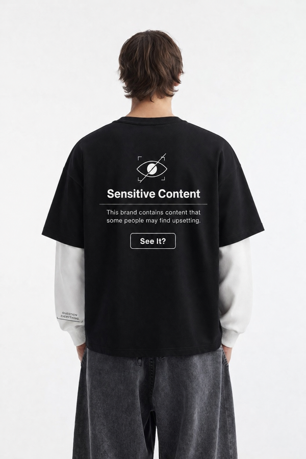 Sensitive Black/ White Full sleeves t shirt