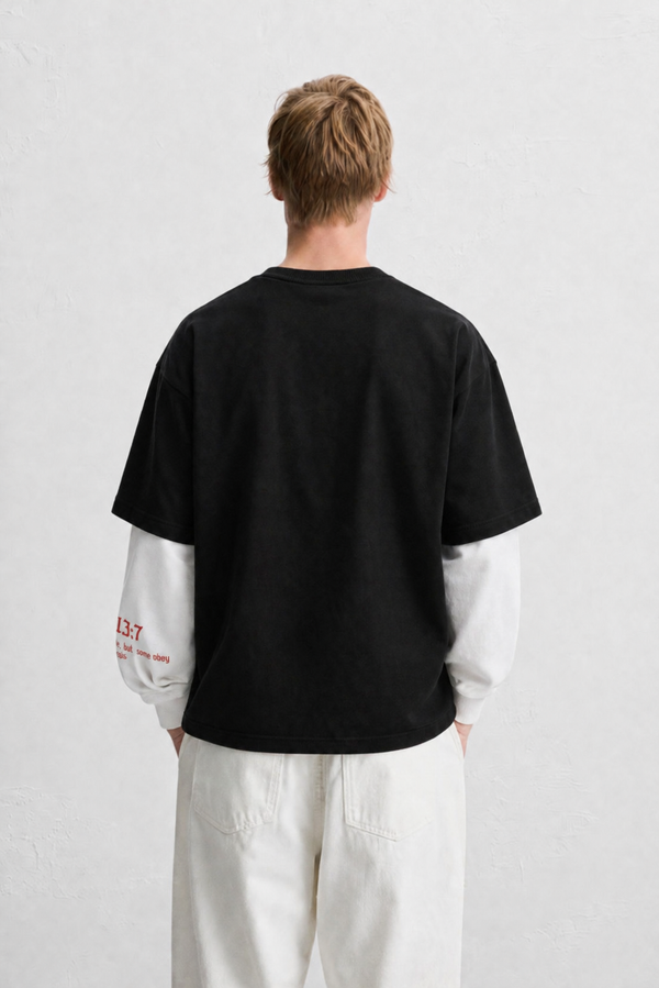 Saint Black/White full Sleeves t shirt