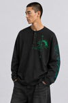 Gothic Moon Waffle Henley Tshirt