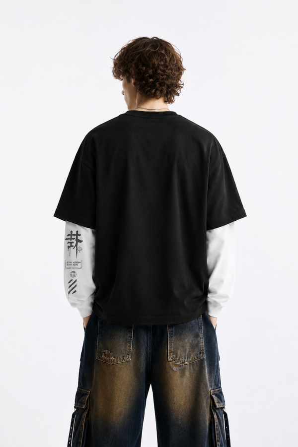 Hive Black/White Full Sleeves Tee